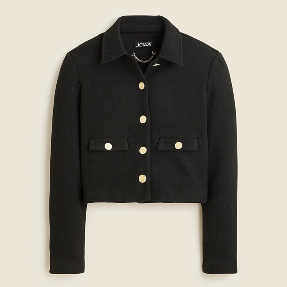 J. Crew Black Cropped Lady Jacket Size Large